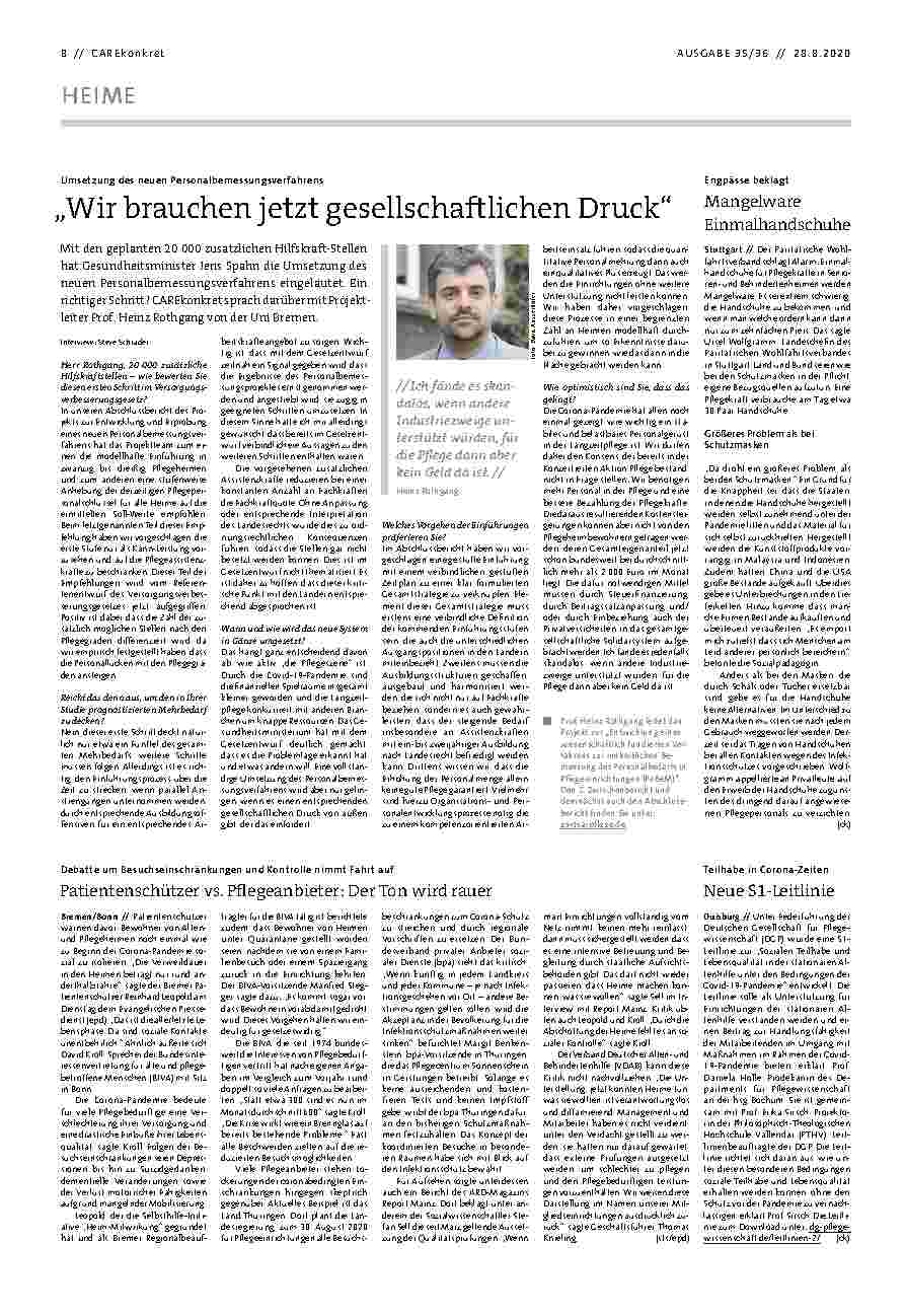 Vorschauseite 1: Wir brauchen jetzt gesellschaftlichen Druck.