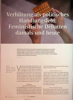 Vorschauseite 1: Verhütung als politisches Handlungsfeld: Feminitische Debatten damals und heute