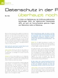 Vorschauseite 1: Datenschutz in der Physiotherapiepraxis - überhaupt noch relevant?