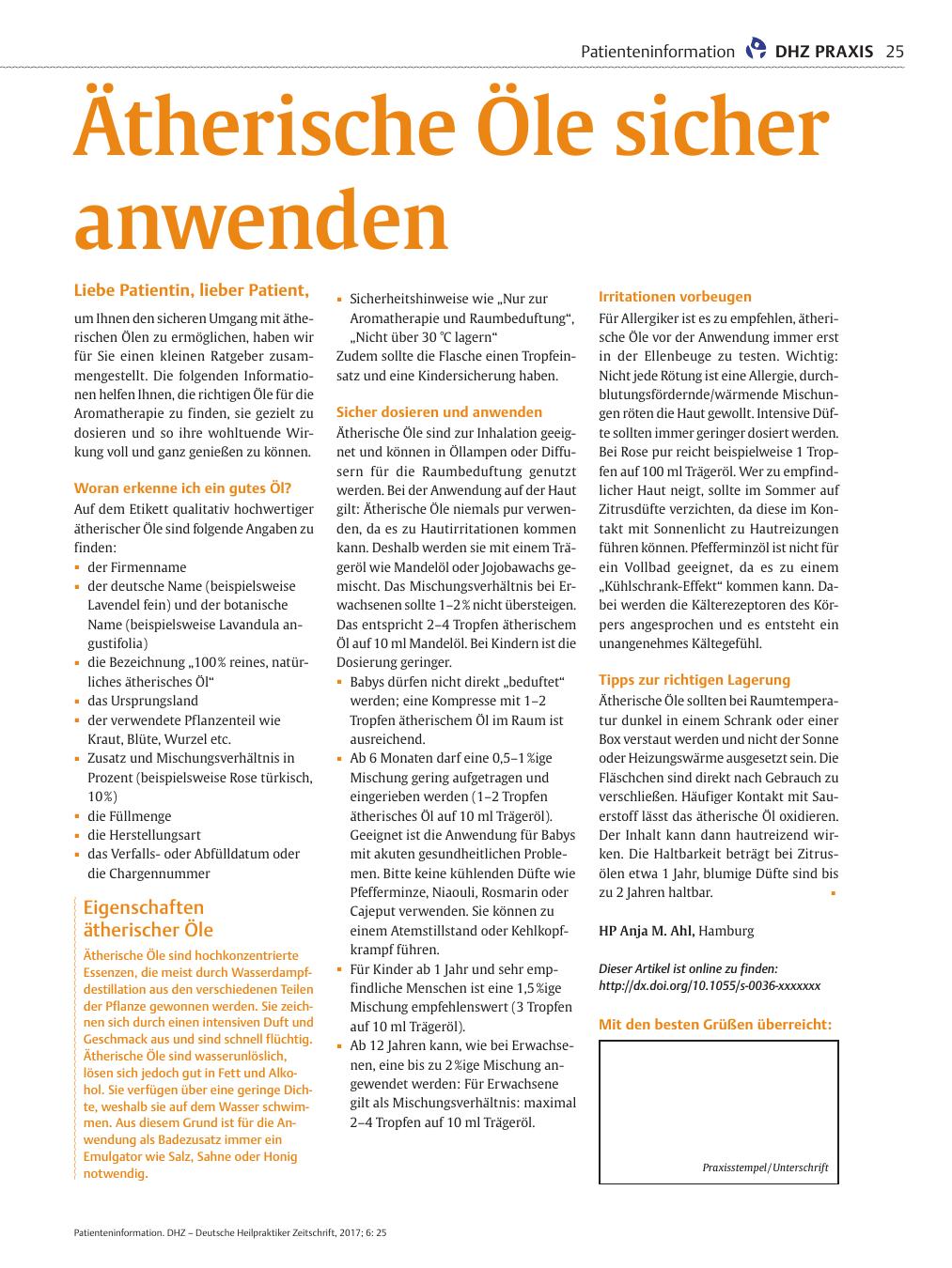 Vorschauseite 1: Ätherische Öle sicher anwenden