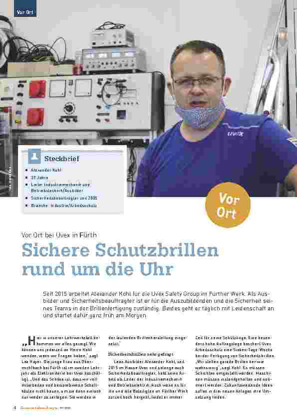 Vorschauseite 1: Sichere Schutzbrillen rund um die Uhr