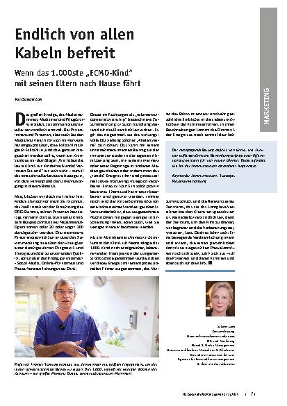 Vorschauseite 1: Endlich von allen Kabeln befreit. Wenn das 1. 000ste „ECMO-Kind“ mit seinen Eltern nach Hause fährt.