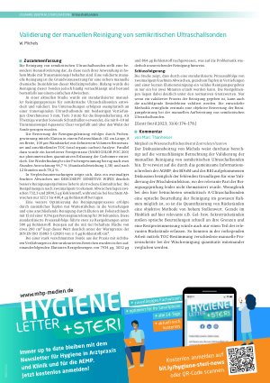 Vorschauseite 1: Validierung der manuellen Reinigung von semikritischen Ultraschallsonden