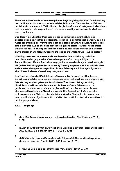 Vorschauseite 4: Dienstrechtliche Antworten auf den Fachkräftemangel im öffentlichen Dienst.