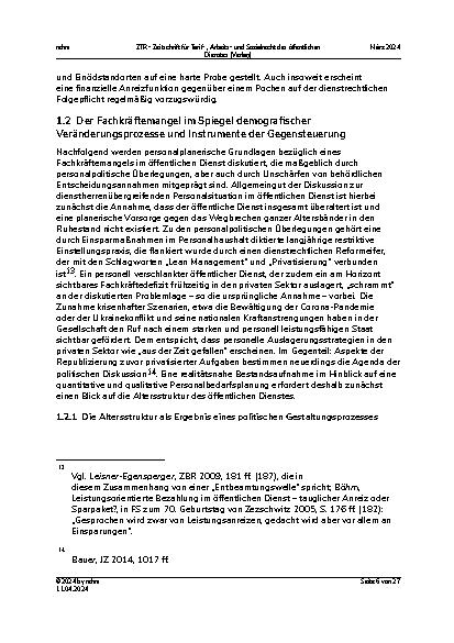Vorschauseite 6: Dienstrechtliche Antworten auf den Fachkräftemangel im öffentlichen Dienst.