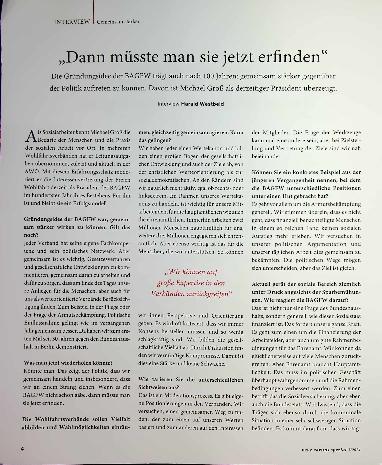 Vorschauseite 1: "Dann müsste man sie jetzt erfinden. "