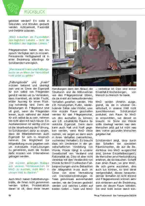 Vorschauseite 3: Von Normalien und Anderland Erich Schützendorf, oder: dem Mensch als Mensch begegnen