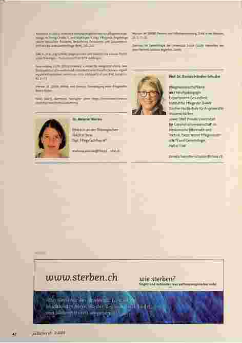 Vorschauseite 4: BILDUNG UND FORSCHUNG Sterben in der Gemeinde im Spannungsfeld von Würde und Demenz - ein Plädoyer für den Einsatz von Caring Communities