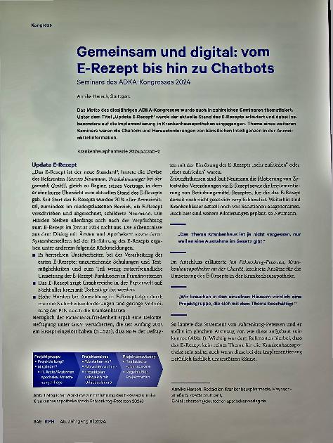 Vorschauseite 1: Gemeinsam und digital: vom E-Rezept bis hin zu Chatbots