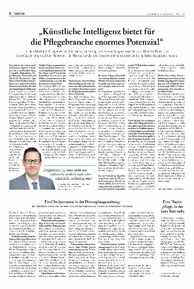 Vorschauseite 1: „Künstliche Intelligenz bietet für die Pflegebranche enormes Potenzial“