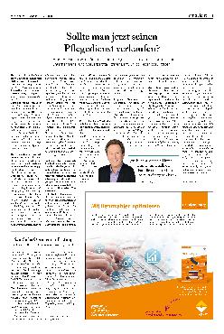 Vorschauseite 1: Sollte man jetzt seinen Pflegedienst verkaufen?
