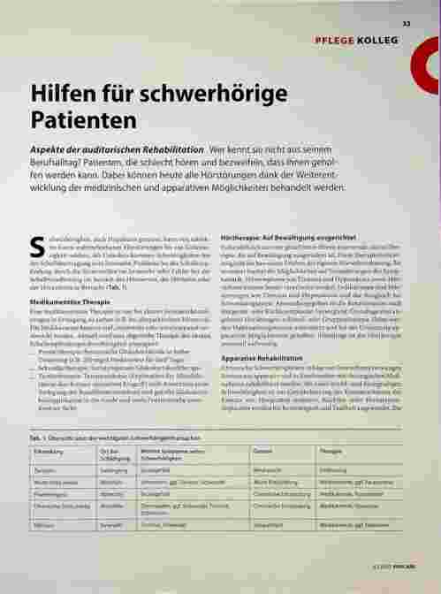 Vorschauseite 1: Hilfen für schwerhörige Patienten