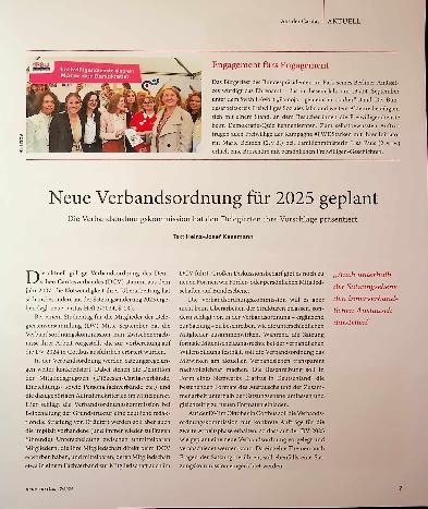 Vorschauseite 1: Neue Verbandsordnung für 2025 geplant.