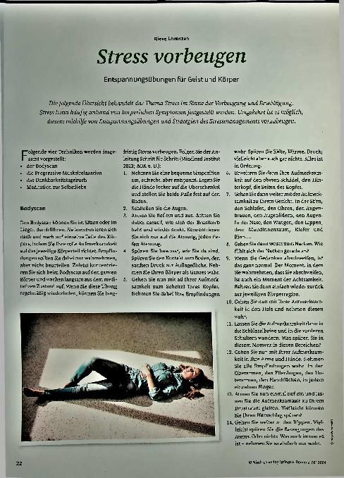 Vorschauseite 1: Stress vorbeugen: Entspannungsübungen für Geist und Körper