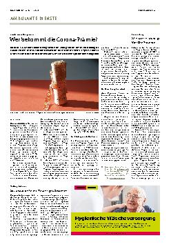 Vorschauseite 1: Wer bekommt die Corona-Prämie?