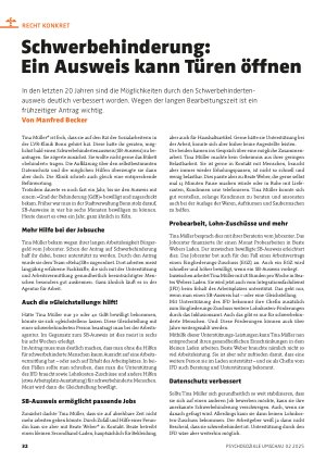 Vorschauseite 1: Schwerbehinderung: Ein Ausweis kann Türen öffnen