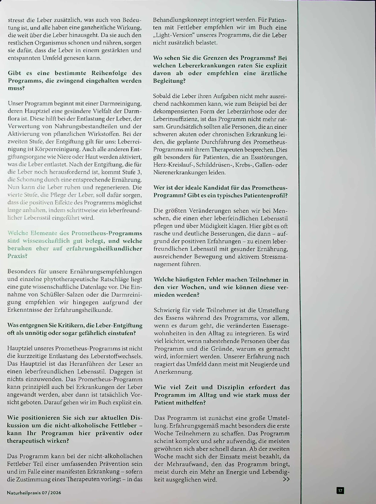 Vorschauseite 2: Die Rückkehr des Prometheus. Naturheilkundliche Ansätze für eine gesunde Leberfunktion