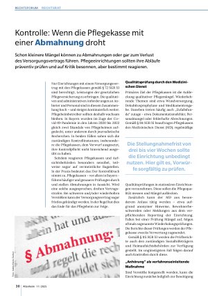 Vorschauseite 1: Kontrolle: Wenn die Pflegekasse mit einer Abmahnung droht