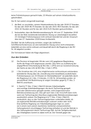 Vorschauseite 3: III. Personalvertretungsund Betriebsverfassungsrecht Tarifliche Regelungssperre – Mitbestimmung des Betriebsrats – betriebliche Übung – Schriftformgebot