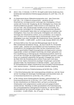 Vorschauseite 6: III. Personalvertretungsund Betriebsverfassungsrecht Tarifliche Regelungssperre – Mitbestimmung des Betriebsrats – betriebliche Übung – Schriftformgebot