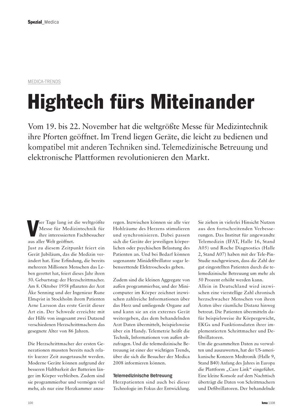 Vorschauseite 1: Hightech fürs Miteinander