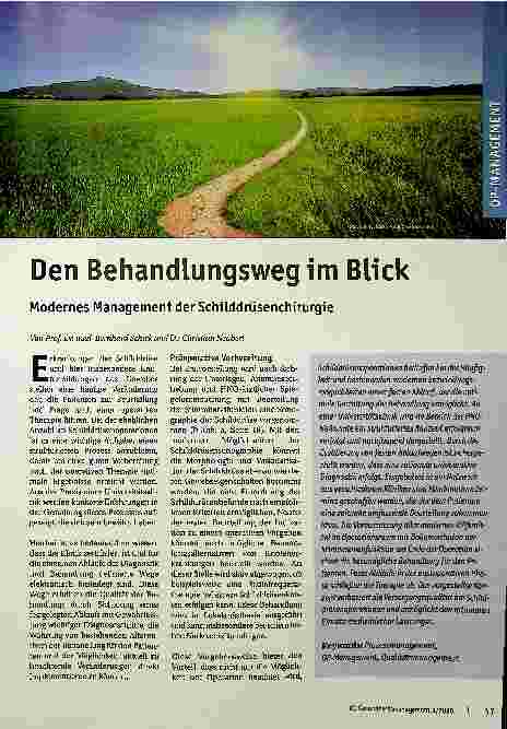 Vorschauseite 1: Den Behandlungsweg im Blick: Modernes Management der Schilddrüsenchirurgie