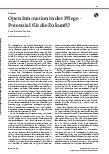 Vorschauseite 1: Open Innovation in der Pflege – Potenzial für die Zukunft?