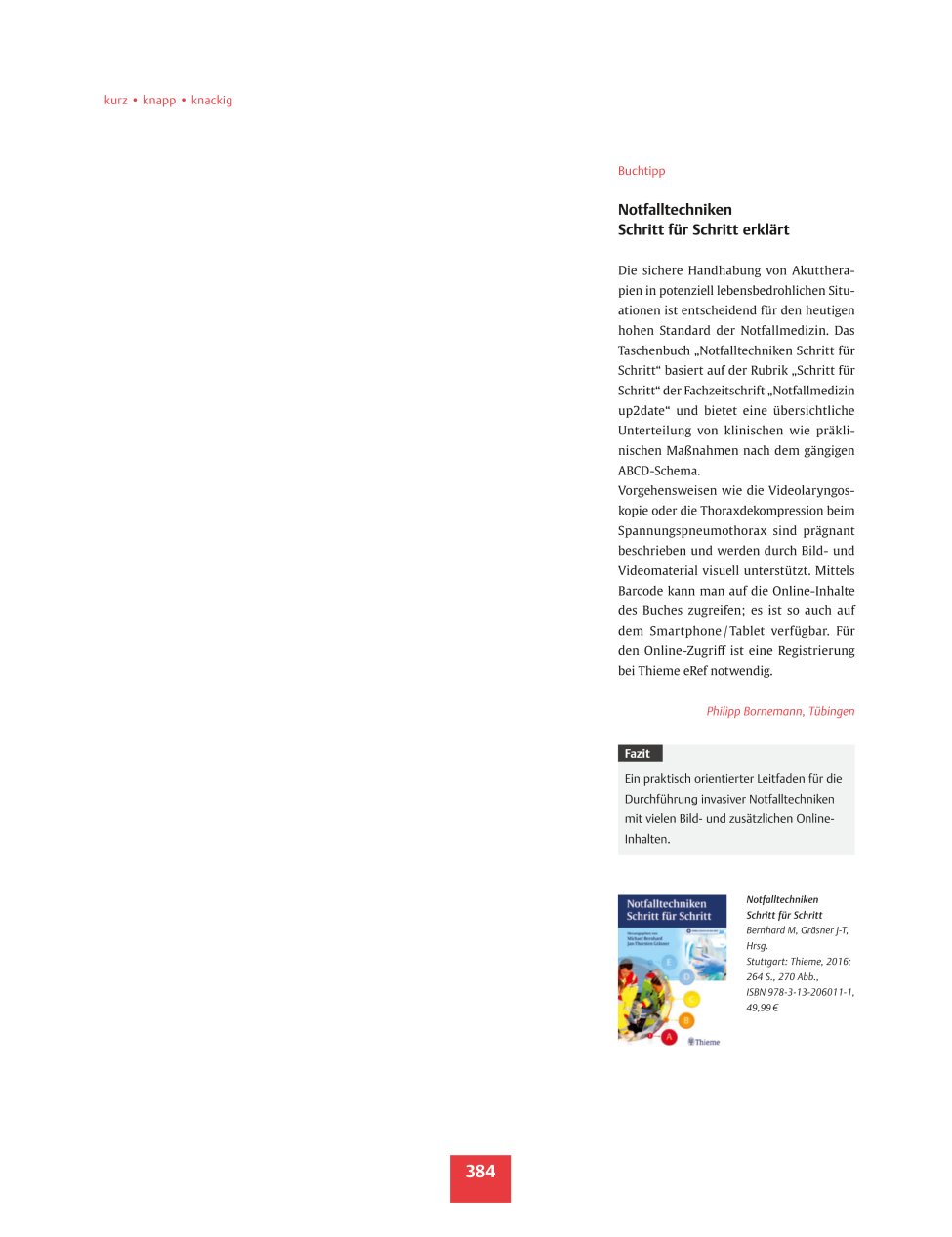 Vorschauseite 1: Buchtipp - Notfalltechniken Schritt für Schritt erklärt