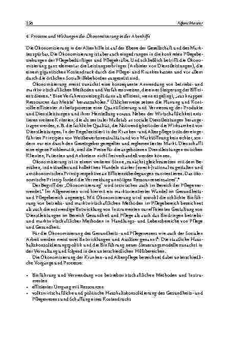 Vorschauseite 4: Wirtschaftliche Zwänge und Auswirkungen von Ökonomisierung in stationären Pflegeeinrichtungen der Altenhilfe. Ein Praxisbericht aus der Trägerperspektive.