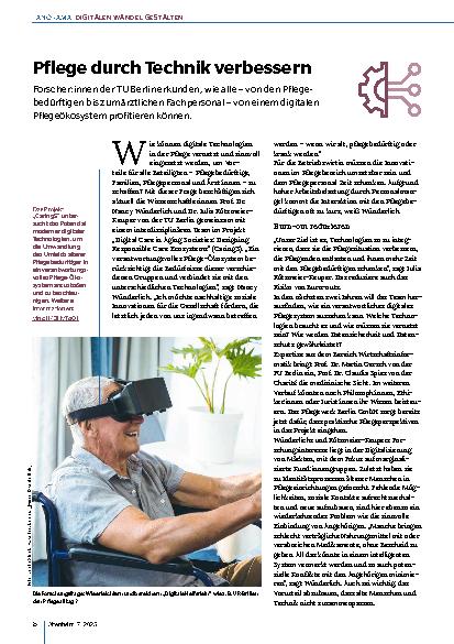 Vorschauseite 1: Pflege durch Technik verbessern