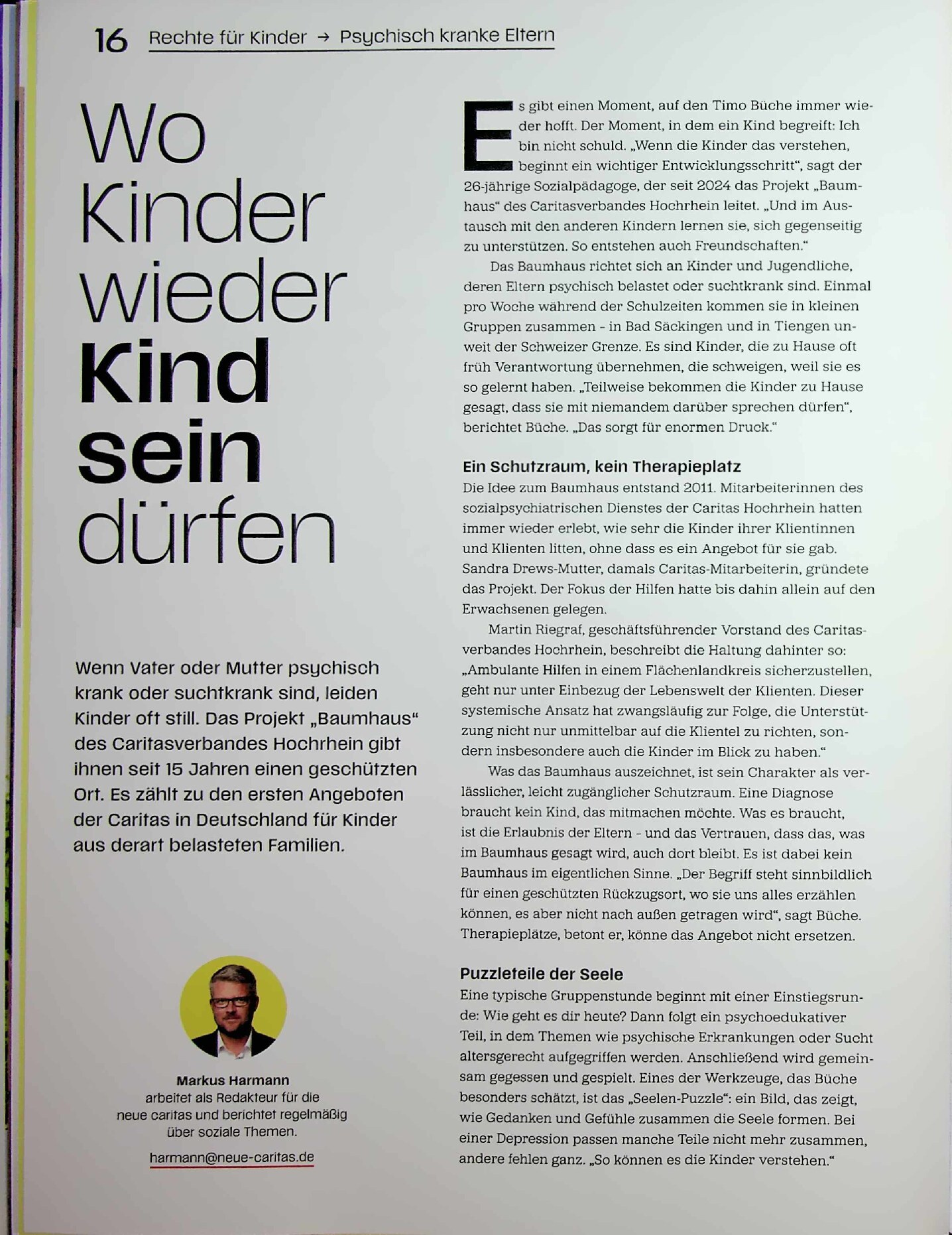 Vorschauseite 1: Rechte für Kinder. Wo Kinder wieder Kind sein dürfen