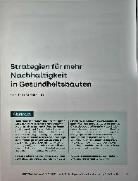 Vorschauseite 1: Strategien für mehr Nachhaltigkeit in Gesundheitsbauten