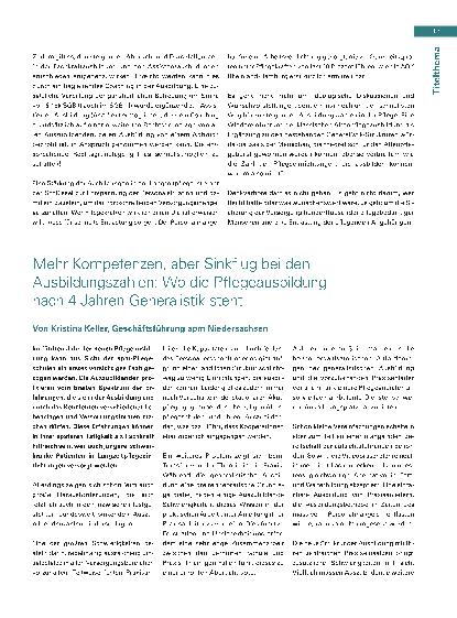 Vorschauseite 5: Debattenbeitrag: Warum nicht die Altenpflegeausbildung wiederbeleben?