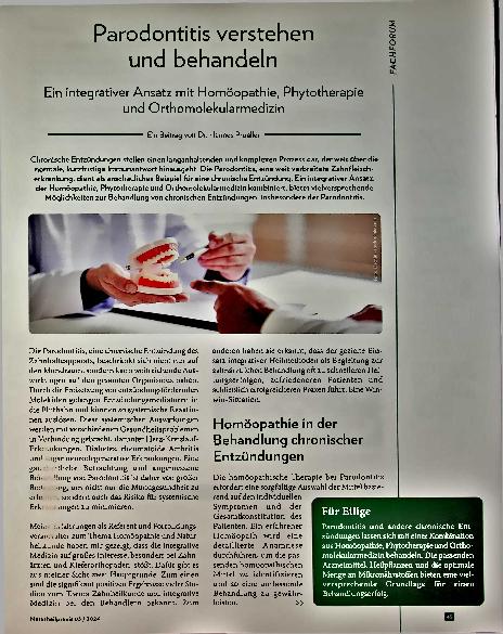 Vorschauseite 1: Parodontitis verstehen und behandeln. Ein integrativer Ansatz mit Homöopathie, Phytotherapie und Orthomolekularmedizin.