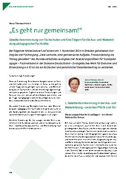 Vorschauseite 1: „Es geht nur gemeinsam! “