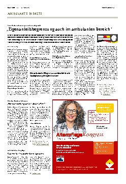 Vorschauseite 1: "Eigenanteilsbegrenzung auch im ambulanten Bereich"