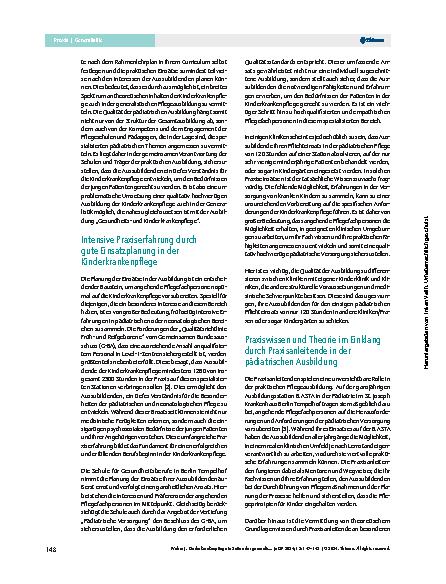 Vorschauseite 2: Kinderkrankenpflege in Zeiten der generalistischen Pflegeausbildung