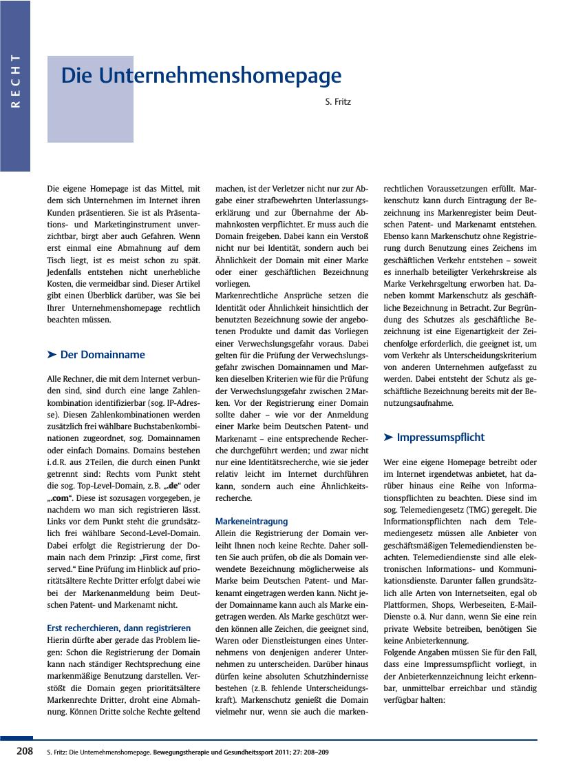 Vorschauseite 1: Die Unternehmenshomepage