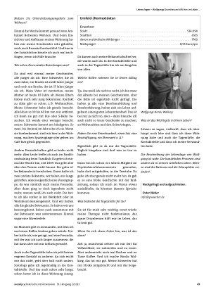 Vorschauseite 2: Lebenslagen – Wolfgangs Drumherum hilft ihm im Leben. .