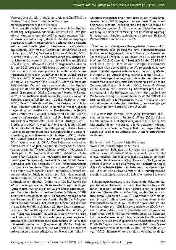 Vorschauseite 6: Was wir über Zielgruppen von Pflegestudiengängen (nicht) wissen - Ein systematisches Review