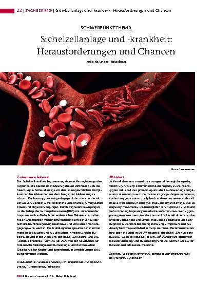 Vorschauseite 1: Sichelzellanlage und -krankheit: Herausforderungen und Chancen