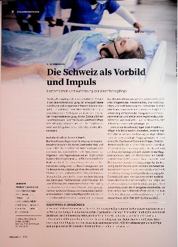 Vorschauseite 1: Die Schweiz als Vorbild und Impuls: Kompetenzen und Ausbildung der Anästhesiepflege