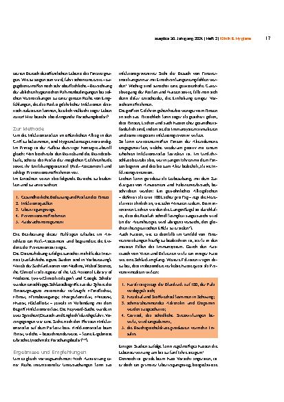 Vorschauseite 2: Infektionsrisiken auf dem Parkett und Präventionsstrategien