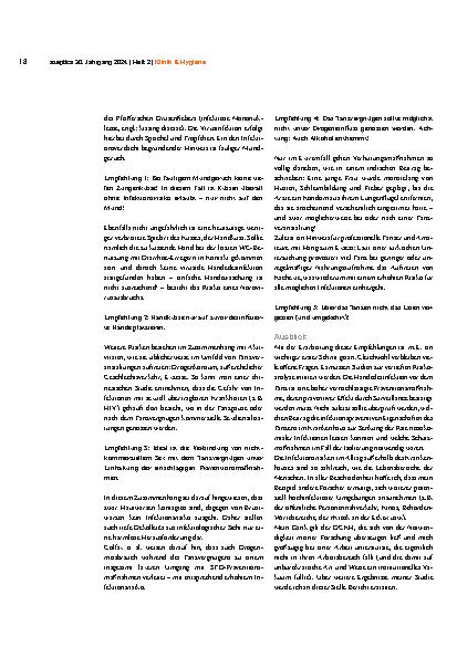 Vorschauseite 3: Infektionsrisiken auf dem Parkett und Präventionsstrategien
