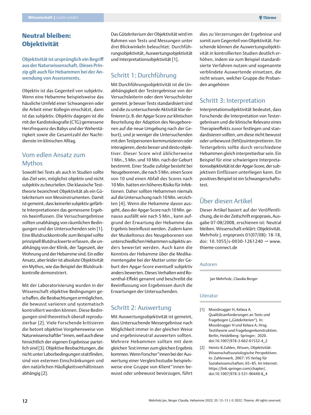 Vorschauseite 1: Neutral bleiben: Objektivität