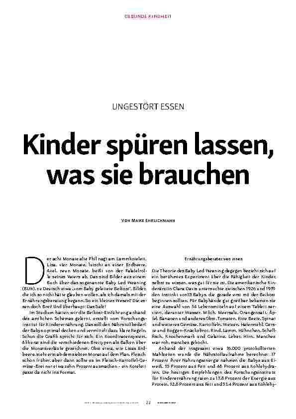 Vorschauseite 1: UNGESTÖRT ESSEN Kinder spüren lassen, was sie brauchen