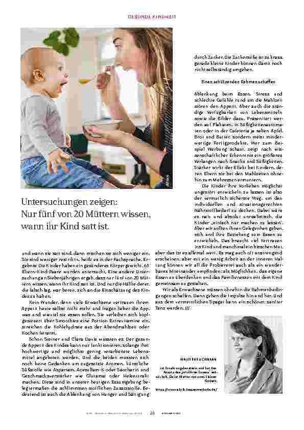 Vorschauseite 5: UNGESTÖRT ESSEN Kinder spüren lassen, was sie brauchen