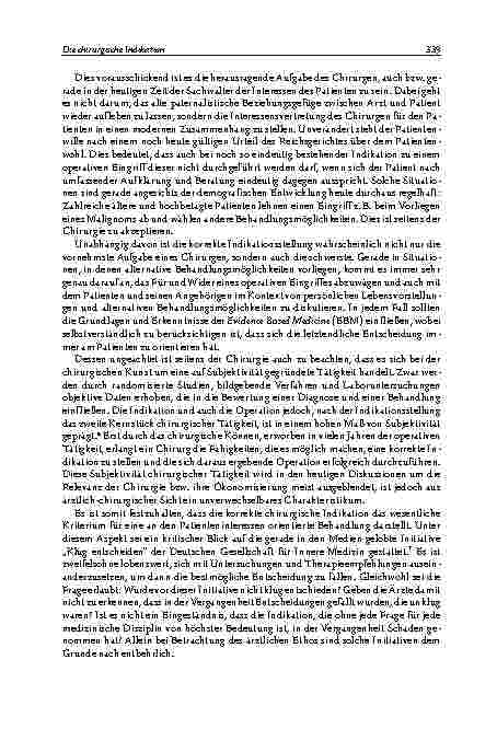 Vorschauseite 3: Die chirurgische Indikation im Kontext medizinischer, gesellschaftspolitischer und ökonomischer Entwicklungen.