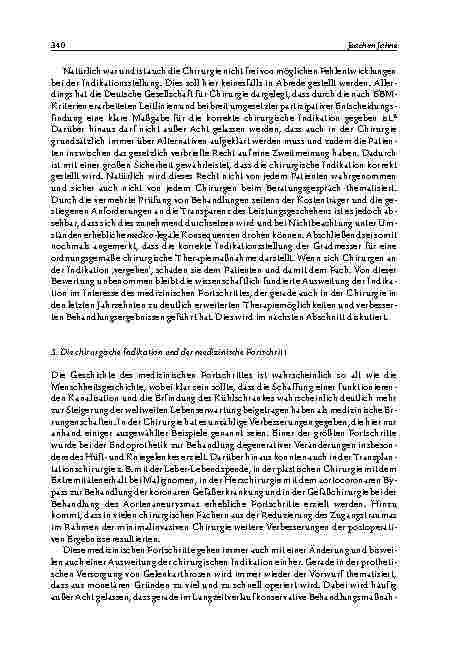 Vorschauseite 4: Die chirurgische Indikation im Kontext medizinischer, gesellschaftspolitischer und ökonomischer Entwicklungen.