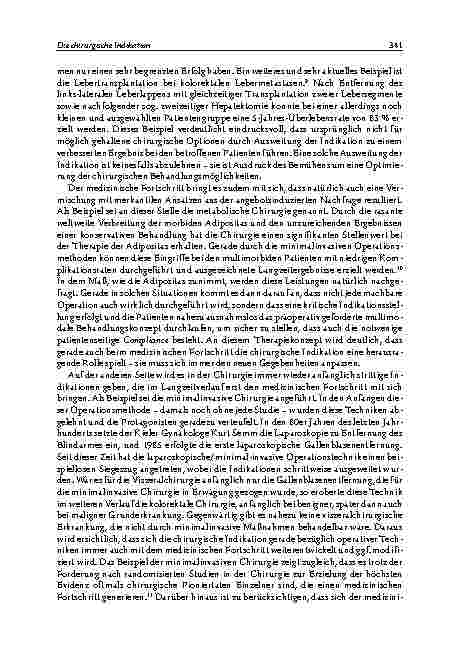 Vorschauseite 5: Die chirurgische Indikation im Kontext medizinischer, gesellschaftspolitischer und ökonomischer Entwicklungen.